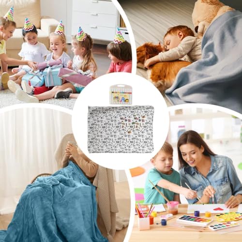 Couverture à colorier DIY avec 24 marqueurs pour lit et canapé