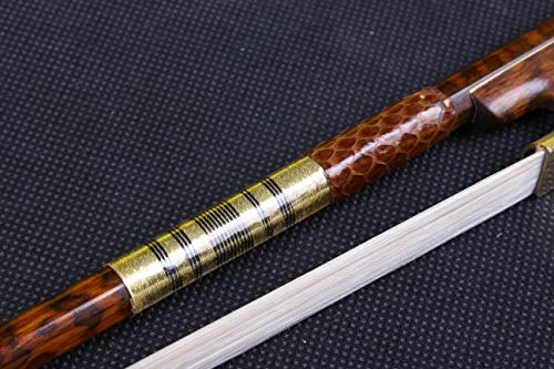 Yinfente 4/4 Full Size Violin Bow Advance Snakewood Letterwood Violin Bow Natural Bow Hair Pernambuco Level #TOP2