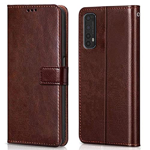 WOW IMAGINE Shock Proof Flip Case Back Cover for Realme 7 | Narzo 30 4G | Narzo 20 Pro (Flexible | Leather Finish | Card Pockets Wallet & Stand | Chestnut Brown) (B08JLKDZPM) Amazon Price History, Amazon Price Tracker