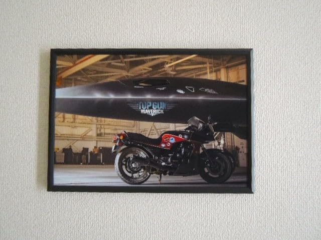 Amazon.co.jp: ノーブランド品 A4額付きポスターGPZ900RバイクKAWASAKI 