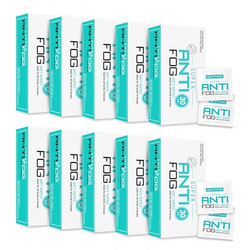 Opti-Pak Anti-Fog Pre-moistened Wipes for Glasses, Binoculars, Face Shields, Ski Masks or Swim Goggles - Prevents Fogging on Glass and Plastic Eyeglasses, Mirrors, Lenses and Windows (30pk 10 Count)