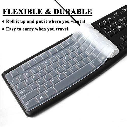 Silicone Keyboard Cover Skin For Logitech K120 & Mk120 Ergonomic Desktop Usb Wired Keyboard Waterproof Protector Accessories (Transparent) #TOP6