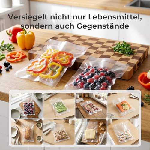 Vakuumierbeutel 3 Rollen Vakuumierfolie, Vakuumbeutel Lebensmittel 28/25/20x300cm, Profi Folienrollen BPA-frei, stark & reißfest, für alle Vakuumierer & Sous Vide