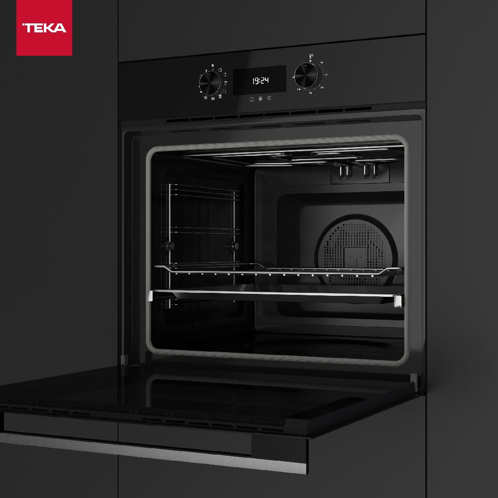 TEKA HLB 8400 FBK - Horno Multifunción SurroundTemp 60 cm, 9 Funciones de Cocinado, Urban Color Edition, Sistema de Limpieza Teka HydroClean Pro, Calentamiento Rápido, Touch Control, Color Negro