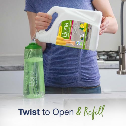 Image of Bona Multi-Surface Floor Cleaner Refill - 96 fl oz - Lemon Mint - Residue-Free Floor Cleaning Solution refill for Spray Mop and Spray Bottles - For Use on Stone, Tile, Laminate, and Vinyl Floors