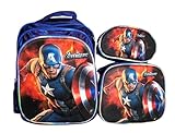 Kit Mochila dos Vingadores Juvenil de Costas + Lancheira + Estojo