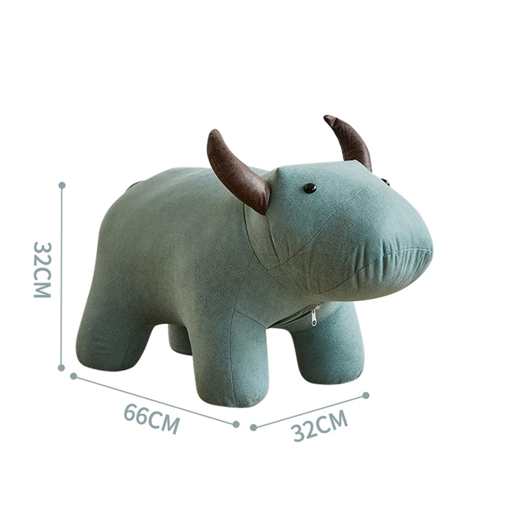 Not-Slip Stool for Changing Shoes Animal Foot Stool Luxurious Shoe Changing Stool Artificial Leather Cute Cow Footstool Comfortable Resting Footstool for Living Room Office Desk-G L66xw30xh32cm