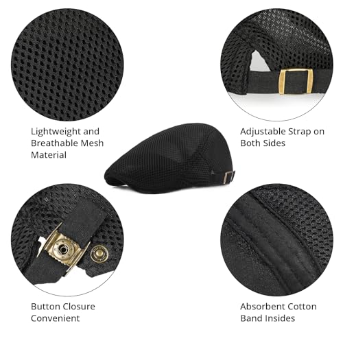 Image of WETOO Men's Flat Cap Gatsby Newsboy Lvy Irish Hats Driving Cabbie Hunting Cap