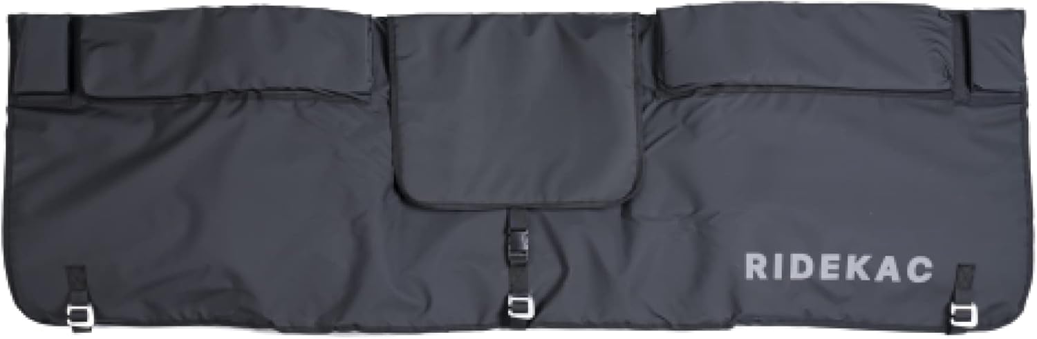 Ride KAC Bike Tailgate Pad for Trucks with 2 Storage Pockets for Tools and Gear, Carry Mountain, Road, Or Gravel Bikes, 62" - Up to 6 Bike Capacity