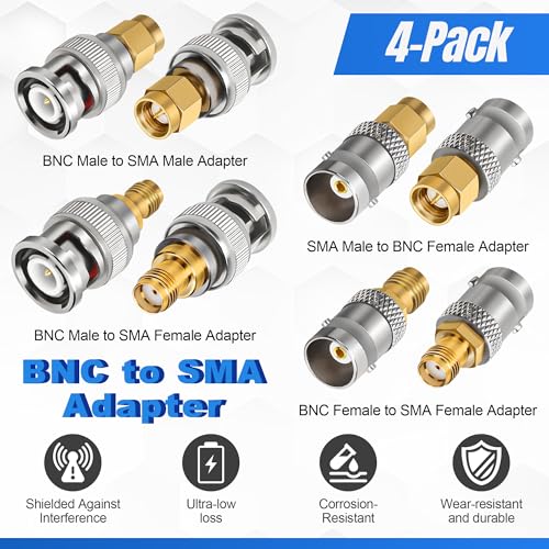 Adaptador BNC a SMA Pack de 4 miniatura 2