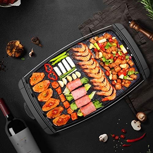 Large Home Nonstick Electric Grills Removable Baking Tray Teppanyaki Easy Clean Fried Above Grilled Below