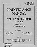 Maintenance Manual, Willys MB: TM 10-1513 0910667160 Book Cover