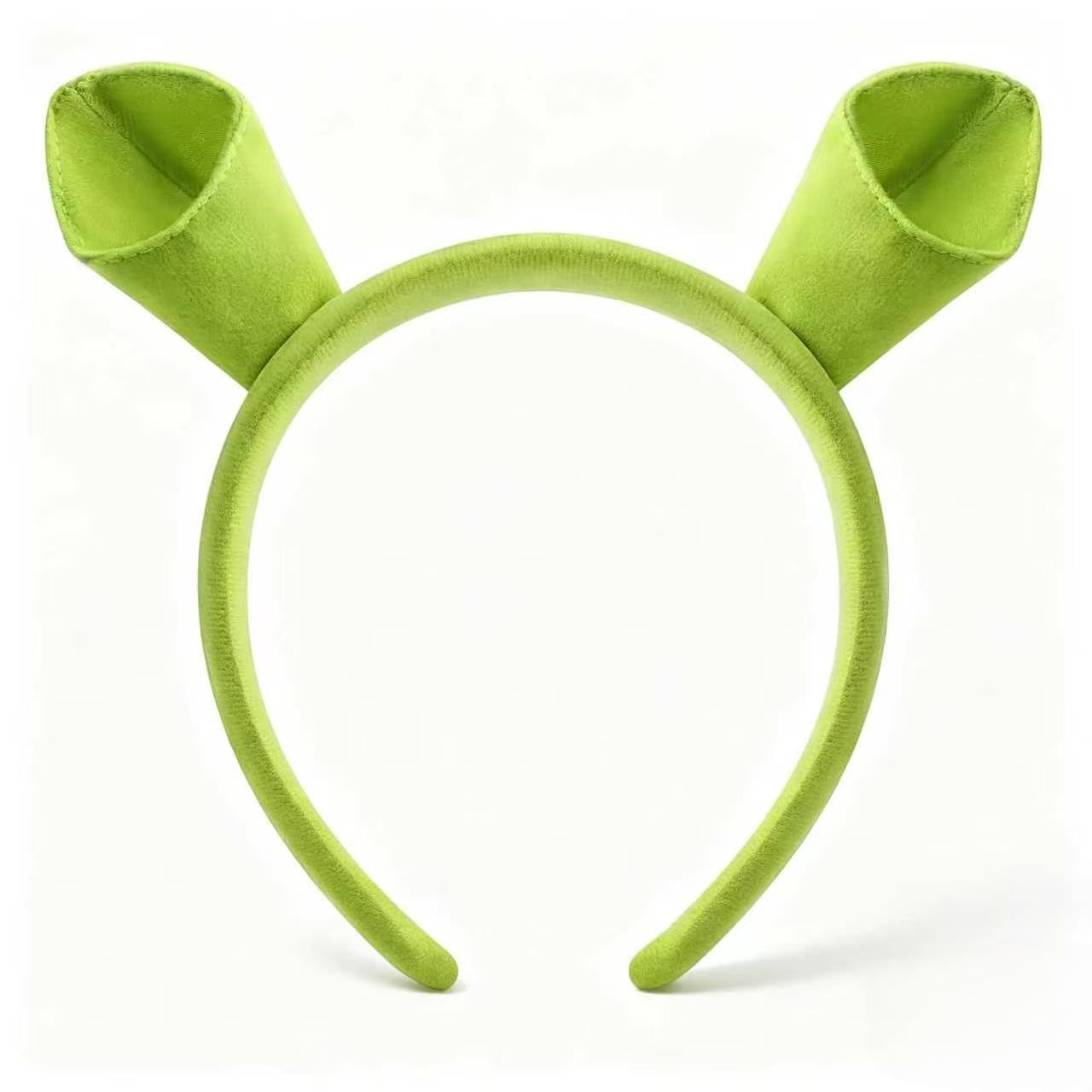MZinge Fluffy Puppy Dog/Deer/Reindeer/Ears Headband, Animal Ears Costume Headwear for Halloween Cosplay Party, Makeup Accessory (Green Ogre Ears)