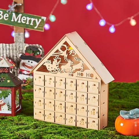 Calendrier de l'Avent en bois LED Cover