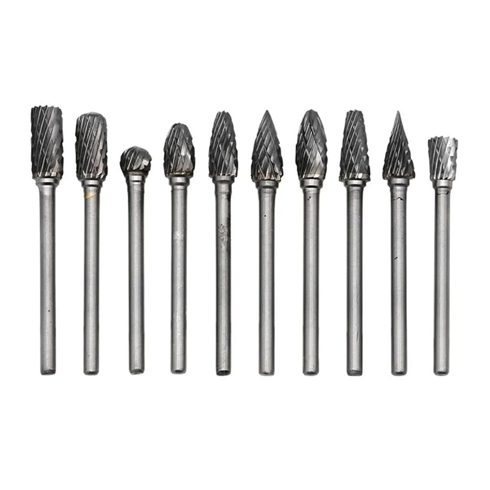 Têtes de meulage en acier au carbure, ensemble de 10 pièces, projets de bricolage, matériaux faciles à installer et à enlever, 10 pièces