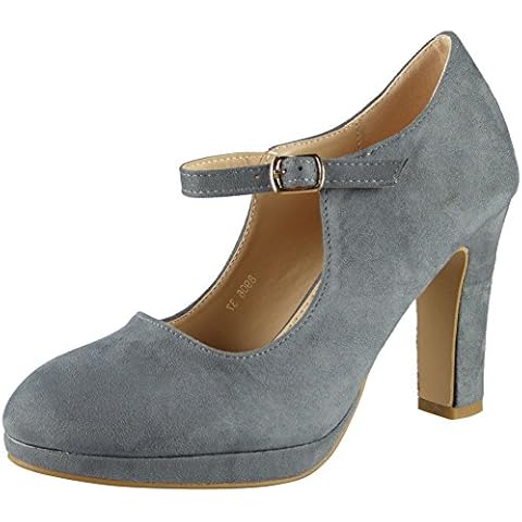 LoudLook Grey Mary Jane Court Shoes Cover