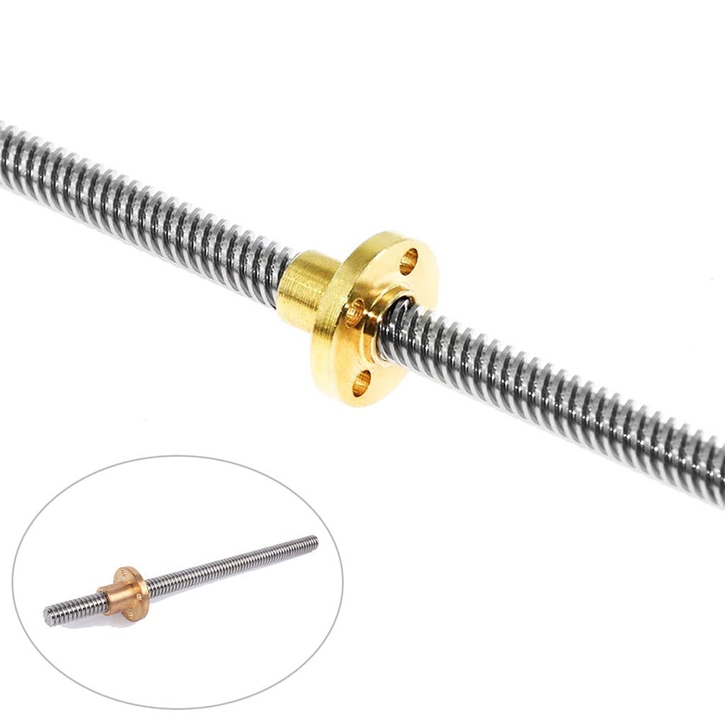 Drukarka 3D， T16, skok 4 mm, długość, gwint 100-1000 z nakrętką mosiężną(500mm)