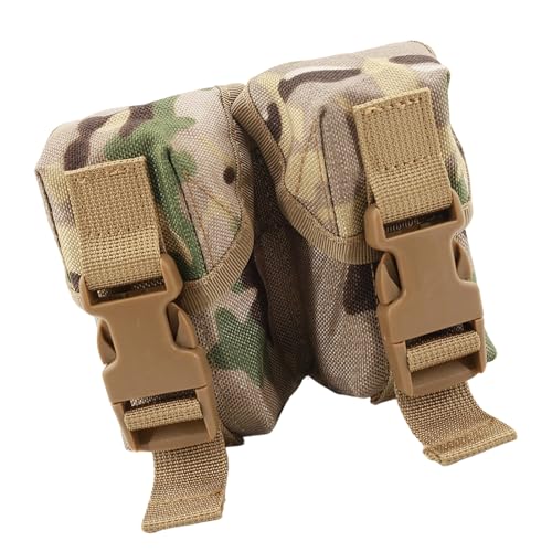 YTtkku Riñonera multiusos de nailon resistente para colgar al aire libre, doble compartimento, riñonera para equipos, bolsa de doble fragmento