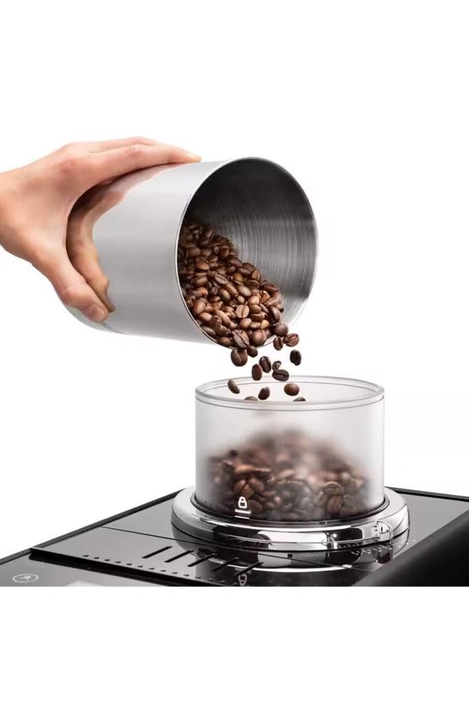 De'Longhi Rivelia EXAM440.55.B Kaffeevollautomat mit LatteCrema Milchsystem, Wechselbarer Bohnenbehälter, 16 Kaffee- & Milchgetränke auf Knopfdruck, Extra-Shot-Funktion, 3,5" Touch-Display, Onyx Black