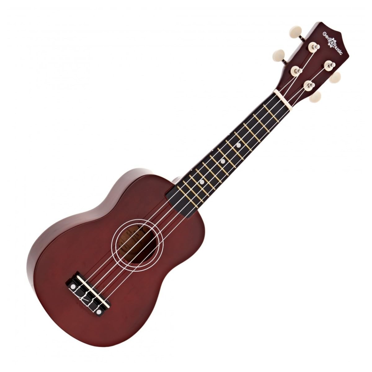 Pack Ukulele Soprano di Gear4music, Accordatore, Custodia e Corde | Tono Classico di Ukulele Soprano, Corpo Durevole in Tiglio, Manico Acero Ebanizzato, Compatto per Viaggiare, Custodia