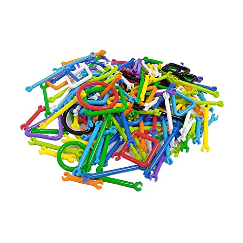 Image of Gambit Bulid Structures Interlocking Play Mat Building Sticks Blocks Set (250 Pieces) Smart Activity Fun and Learning Train Blocks for Kids - Multi-Color