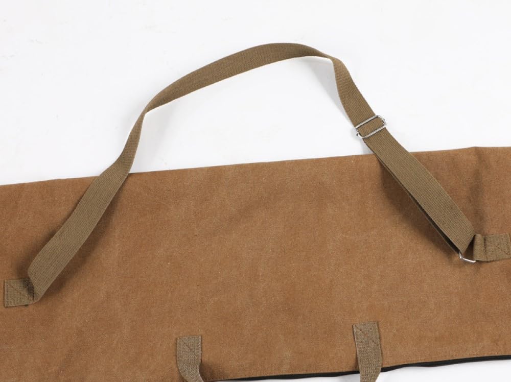 Bolsa de Pesca,Bolsa de Almacenamiento de Lona para caña de Pescar, Correa de Hombro Ajustable, portátil de Alta Capacidad para Llevar caña de Pescar (140 * 30cm,Amarillo)