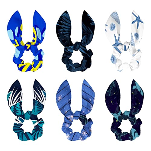 Chouchous à cheveux de qualité supérieure avec nœud papillon bleu foncé pour queue de cheval