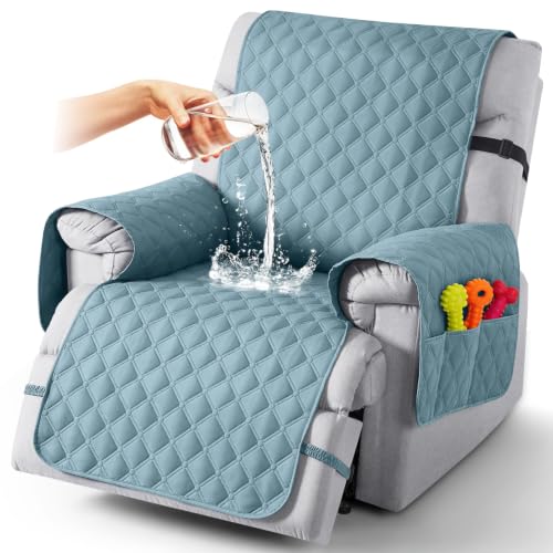 Image of TAOCOCO 100% Waterproof Recliner Chair Covers Reversible 28 inch, Sky Blue