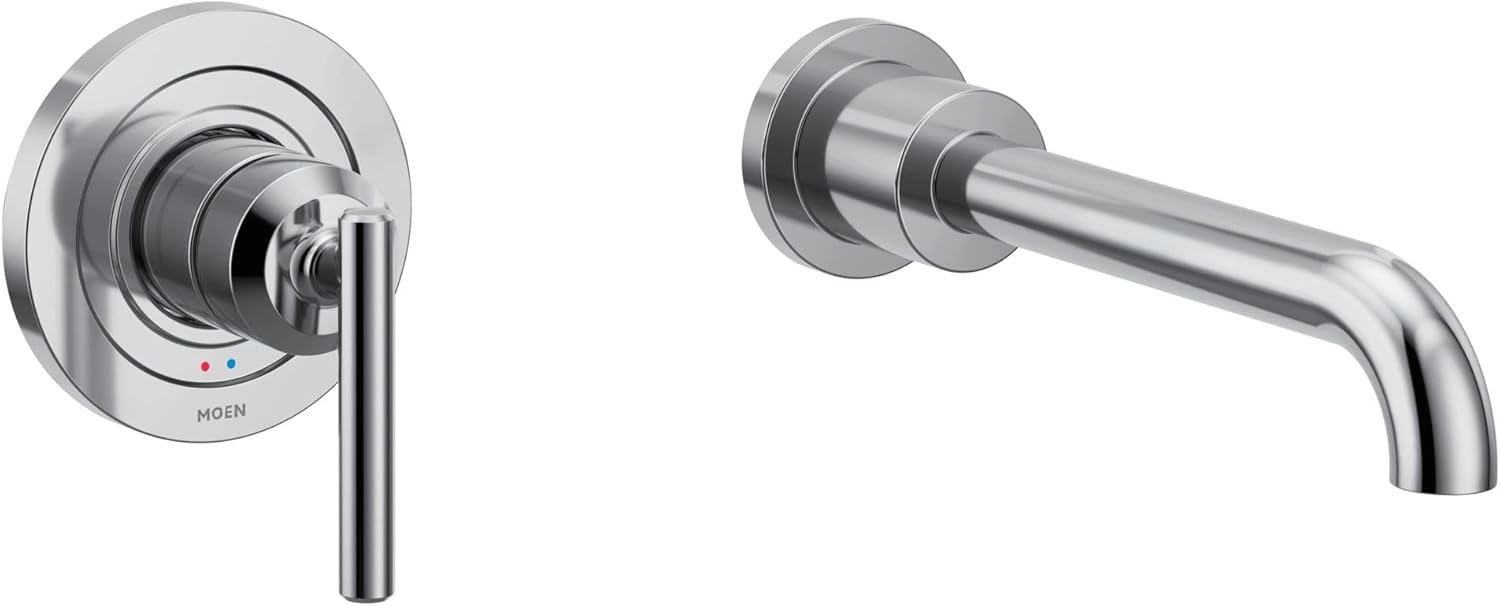 Moen Gibson Bronzed Gold Single Handle Wall Mount Tub Filler High Flow Tub Faucet with 10" Spout Reach, WT961BZG