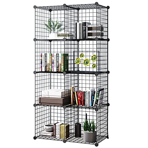 SOZOMO Estanteria Modular Malla Almacenamiento de 8 cubos(74*37*147CM),Estantería de Almacenamiento Cubos,Estantería Modular,Organizador de Clóset,Metal,Estante Organizador...