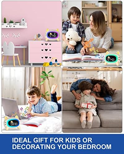 Uplayteck Alarm Clock for Kids - OK to Wake Kids Alarm Clocks with 4 Brightness Levels 5 Night Lights & Sound Machine, Rechargeable Sleep Training Clock with Snooze Function for Boys Girls Bedrooms