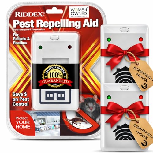 RIDDEX Plus Insect Repellent | Plug in, Mouse Deterrent - Pest Control for Defense Against Rats, Mice, Roaches, Bugs and Insects | Control Pests with No Toxins | White 2-Pack