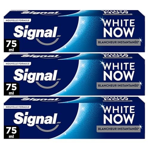 SIGNAL - Dentifrice White Now Original - Blancheur Instantanée - 96% d'ingrédients d'origine naturelle - (lot de 3x75ml)