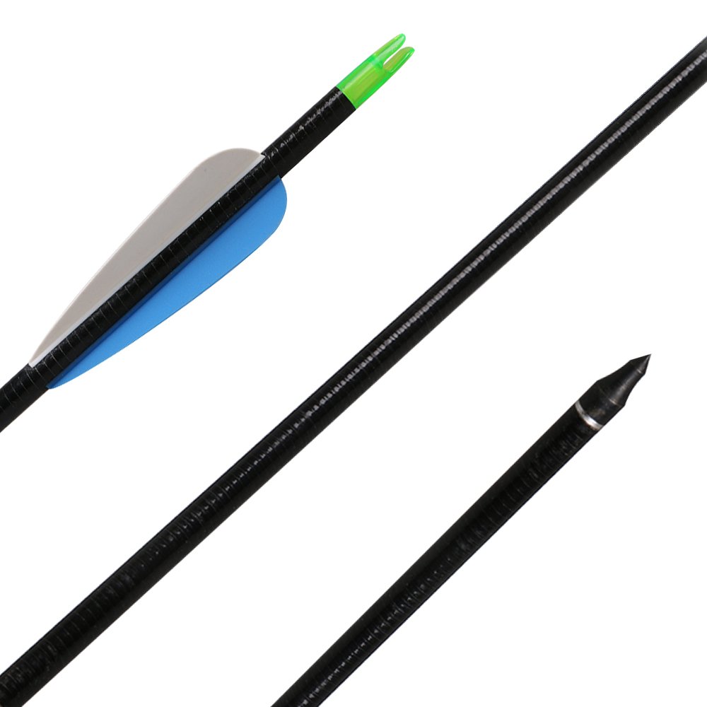 Freccia Per Tiro Con L'arco 30 Pollici, Fibra Di Vetro, Nera - Foto 13