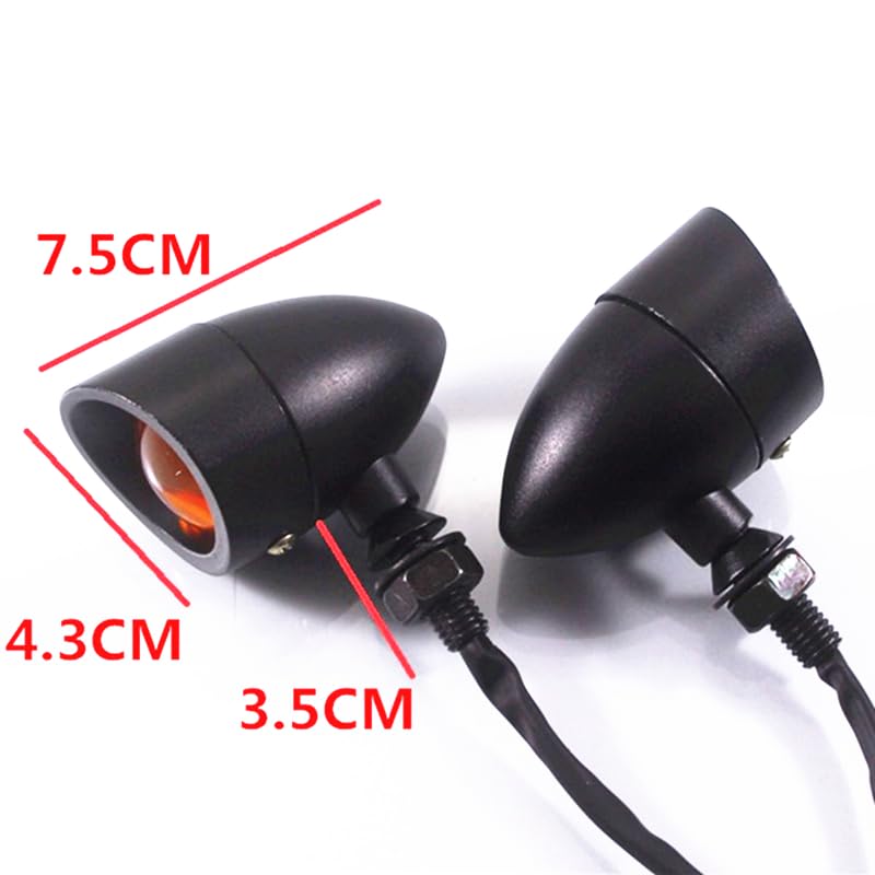 Clignotants De Moto Vintage En Métal Accessoires 12V Lampe Halogène Rénovée
