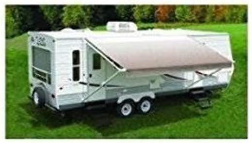 Carefree EA186B00 Fiesta Camel Fade 18' Vinyl Roller Assembly (with White Vinyl Weatherguard, White Spring Castings)