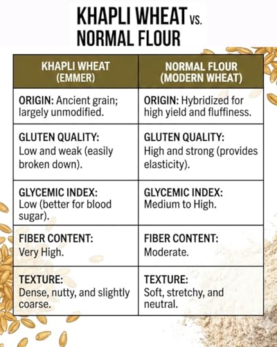 Image of Shiva Organic Khapli Wheat Flour (4.5 kg) | High Dietary Fiber for Easy Digestion | Stoneground Emmer Wheat Flour | Khapli Atta
