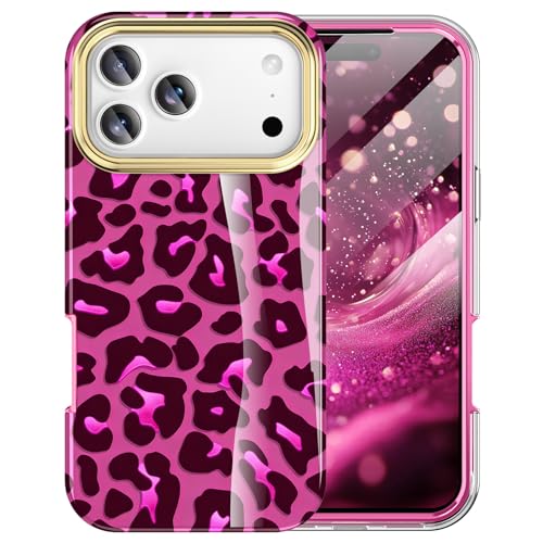 Turquiase for iPhone 18 pro/ 17 Pro Case with Screen Protector Dual Layer Full Body Shockproof case with Unique Design Stylish Protective Rugged Cute Phone Cover for Women/Girl-Leopard Print by Turquiase - Used condition - Image 2