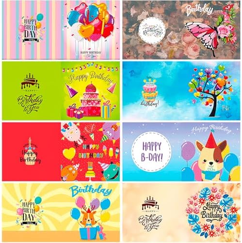 Diamond Painting Greeting Cards DIY 5D Rhinestone Arts Greetings Birthday Card Handmade 5D Rhinestone Embroidery Arts Cards Kits - 15 - View #10