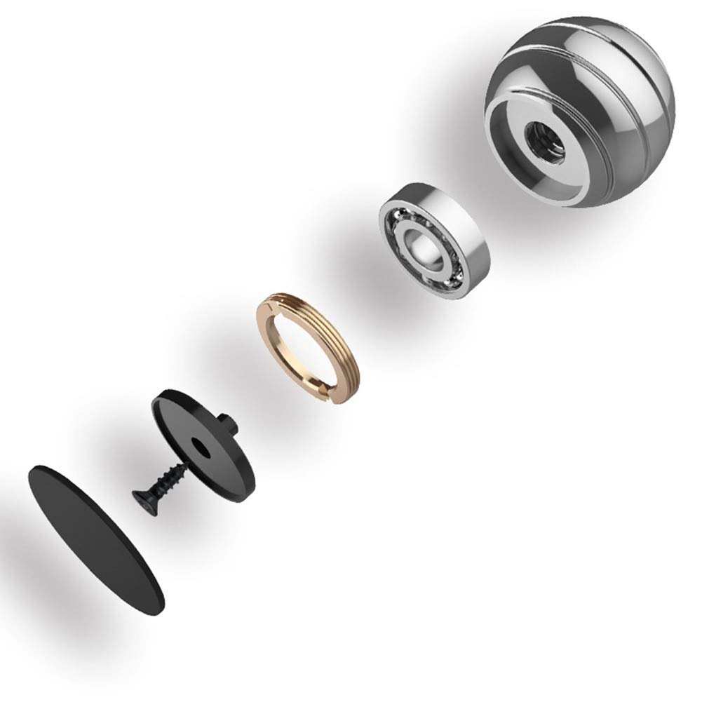 Fantes Kinetic Spinning Desk zabawka łagodząca stres związany ze stresem ADHD i lękiem (śr. 38 mm, czarna)