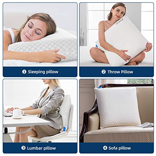 NOFFA Oreiller à Mémoire de Forme 56 x 56 x 12 cm, Grand Coussin, Housse Qui s'enlève et Se Lave NOFFA Oreiller à Mémoire de Forme 56 x 56 x 12 cm, Grand Coussin, Housse Qui s'enlève et Se Lave