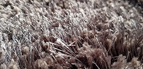 Image of A R Creations Anti Slip Fluffy Fur Plain Shaggy Carpet Area Rug Made with Polyester and Microfiber for Home Office Kitchen Bedroom and Dining Hall (4X6 Feet, Grey, Rectangular)