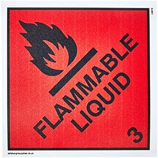 Viking Signs LN619-S10-MG"Flammable Liquid" Sign, 1 mm Flexible Magnetic, 100 mm x 100 mm