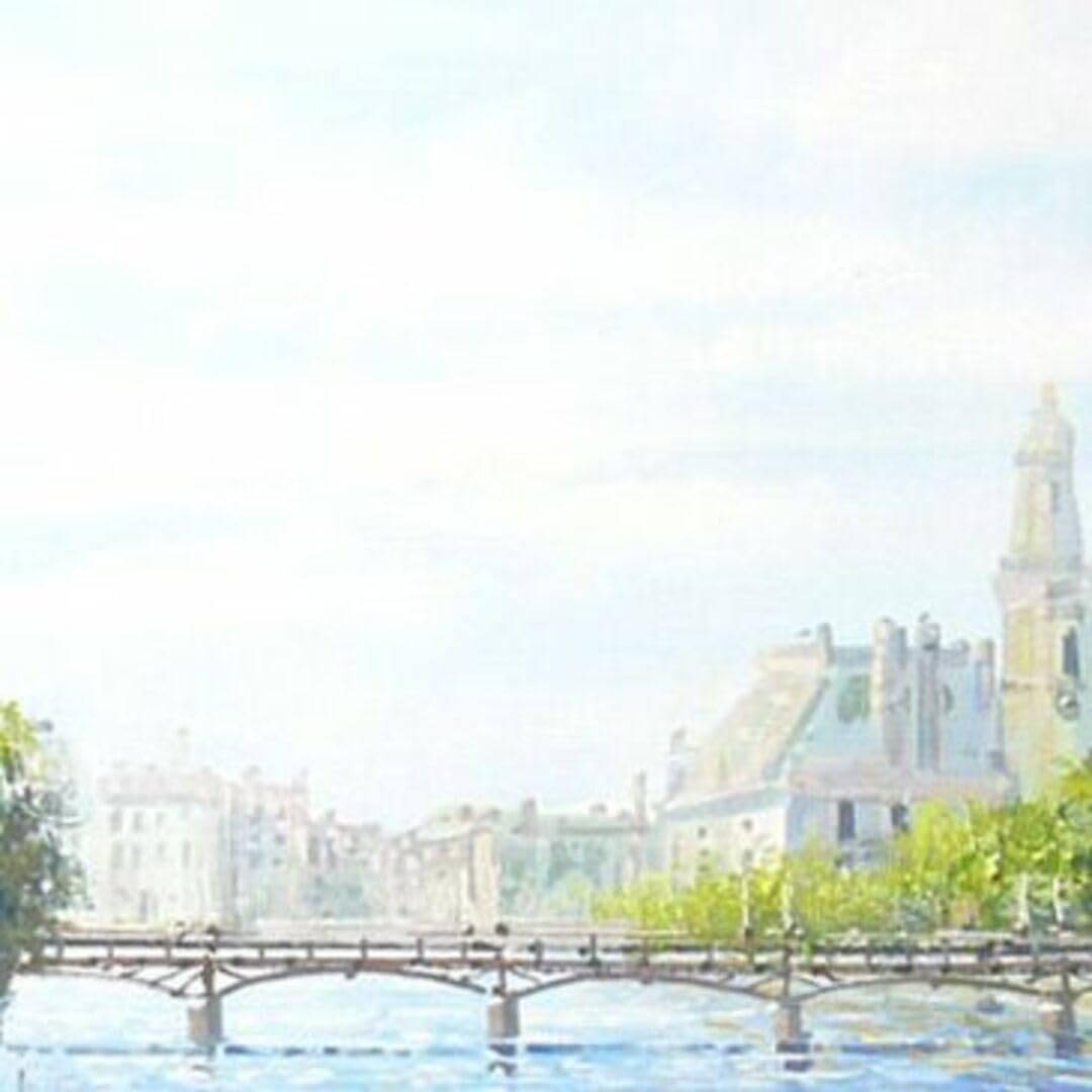 Amazon.co.jp: 竹内敏彦 絵画 油絵 肉筆油絵 風景画 セーヌの流れ F30 