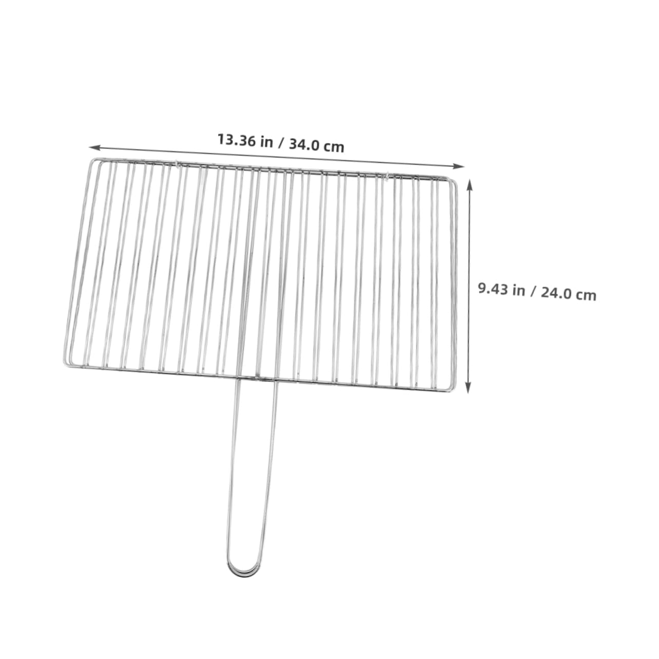 ifundom Portable Grilling Basket Rack Stainless Steel Fish Grilling Rack with Handle for Campfire Grilling Meat Vegetable and Shrimp (vertical Style)