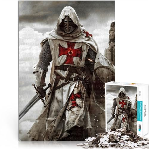 Caballero templario Puzzle de 1000 Piezas para Adultos Desafiante de completar, Pero Divertido y Gracioso. Interacción Entre Padres e Hijos 38x26cm