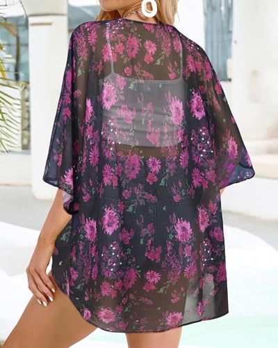 Image of Swimsuit Coverups for Women Sarong Beach Bikini Wrap Sheer Short Skirt Chiffon Scarf for Swimwear