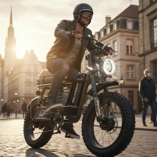 Image of Electric Bike for Adults, 1500W-3000W Peak Fat Tire Ebike, Class 2 Moped Style All-Terrain Electric Bicycle with Advanced Suspension, UL 2849 Certified Removable Battery