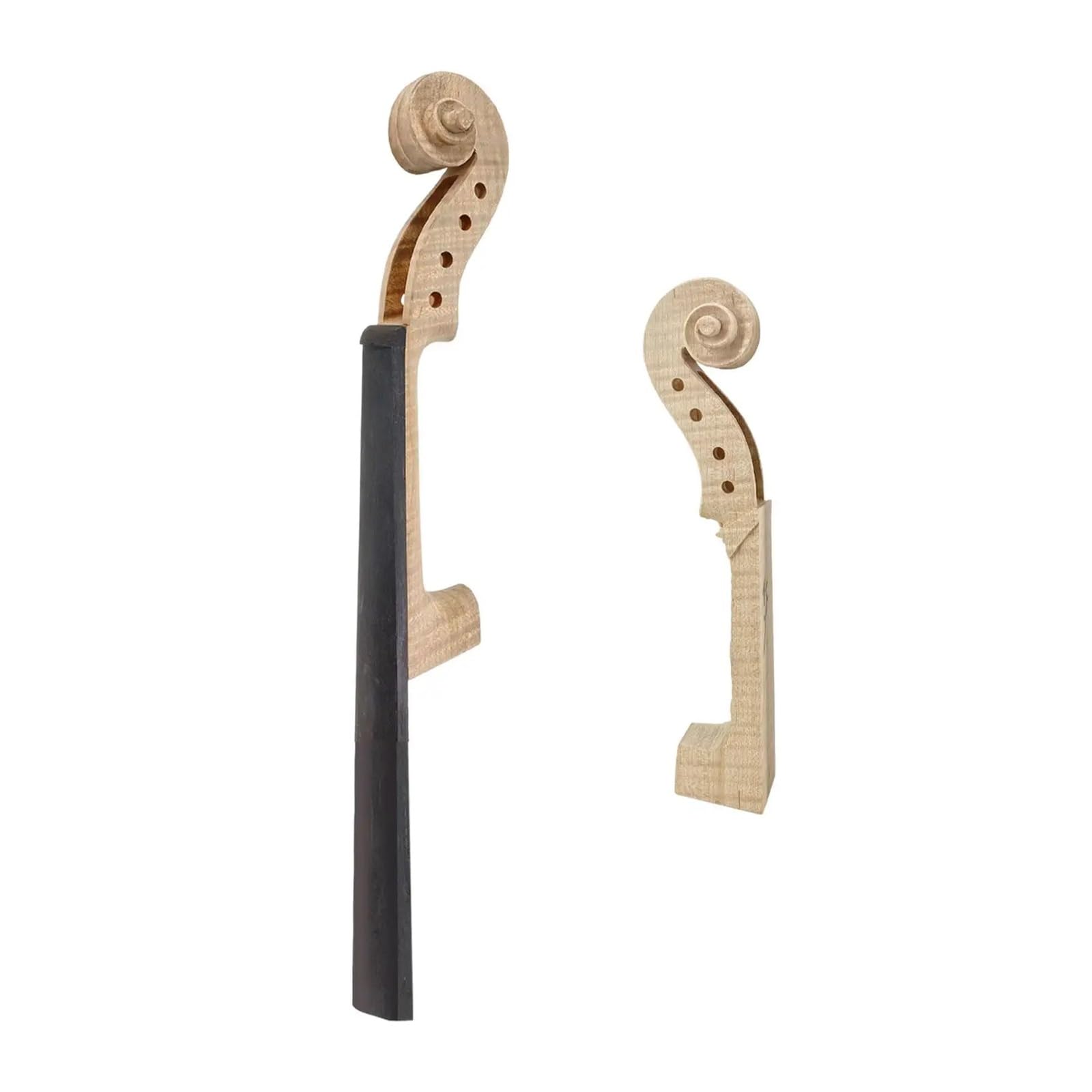 Testa Del Manico In Legno For Violino Fai Da Te | Manico e testa di violino in legno non finito, pratica parte di riparazione realizzata a mano