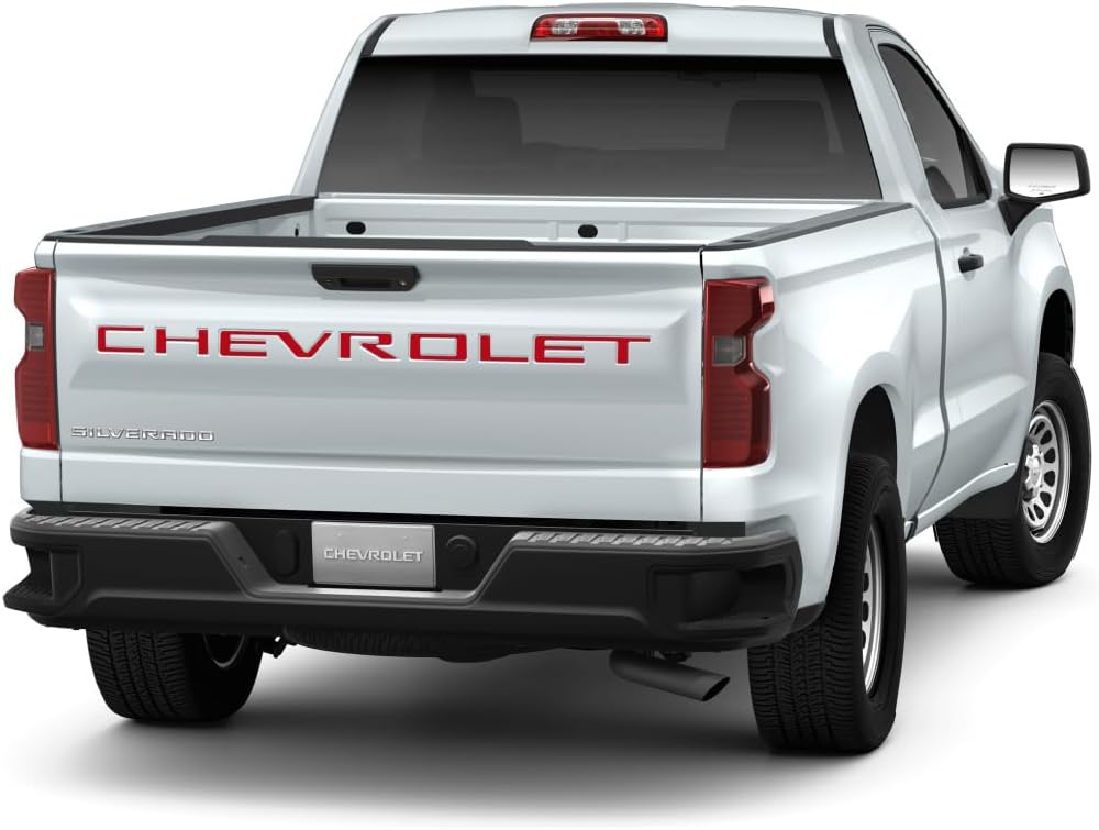 Chevy Silverado Red Rigid Plastic Chevy Tailgate Lettering Kit 2019-2026 GM Licensed